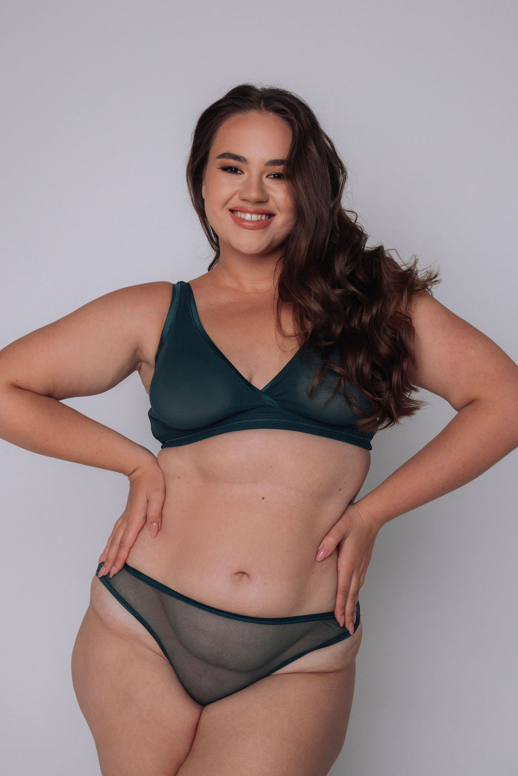 Amber Green Mesh Curvy Bralette