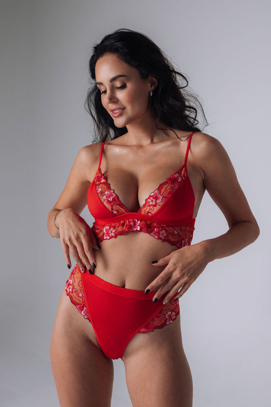 Red Orchid Underbust Lace Bralette