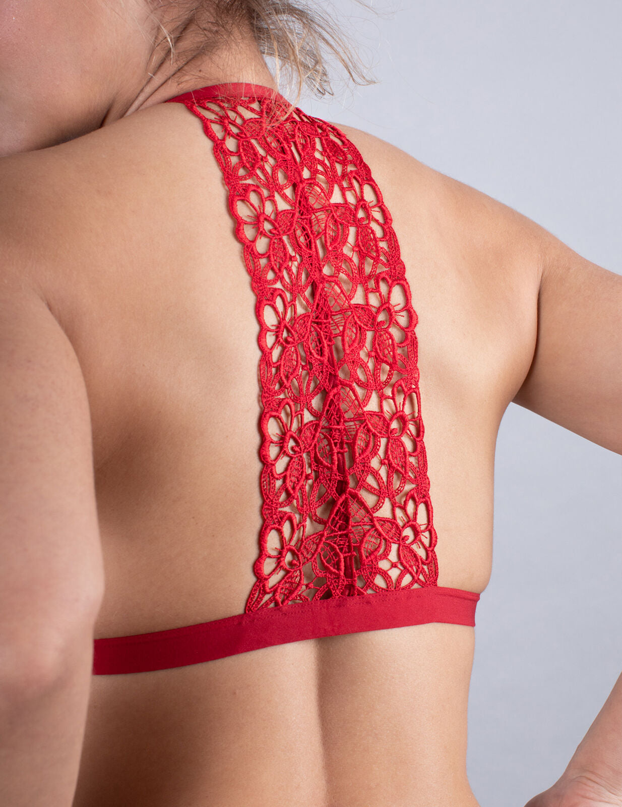 Sublime Triangle Red Bra, Front Opening