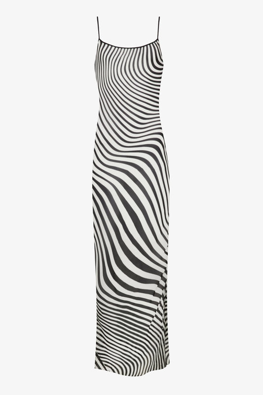 Fever Long Backless Dress Black & White