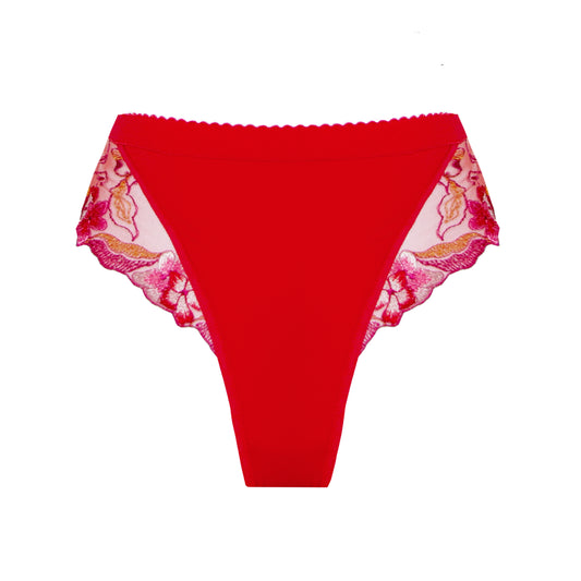 Red Orchid High Waist Thong