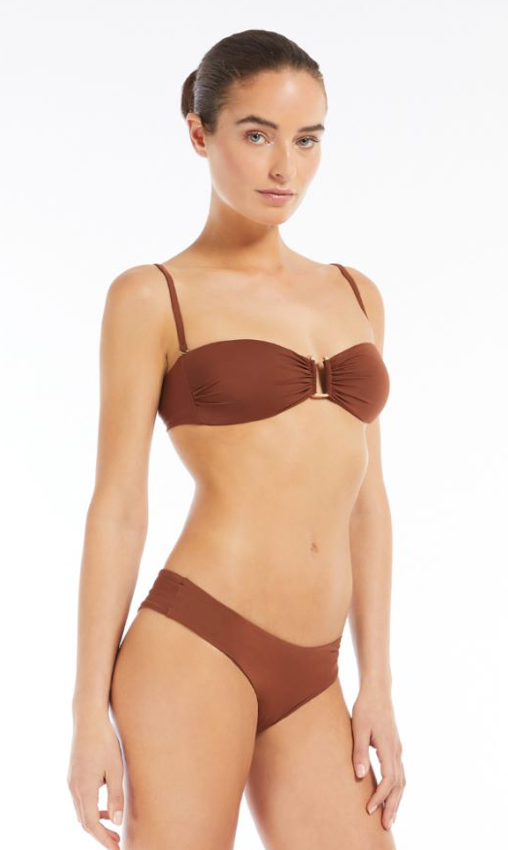 Max Mara Brown Coco Bandeau Bikini Set
